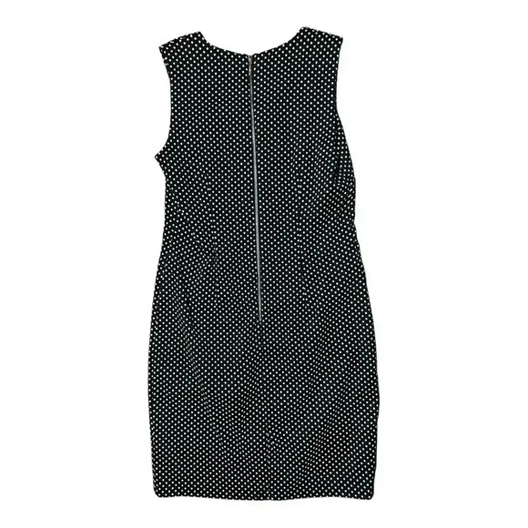 Karl Lagerfeld Designer Polka Dot Black Midi Dress Pearl Details Size 6 - Picture 4 of 5